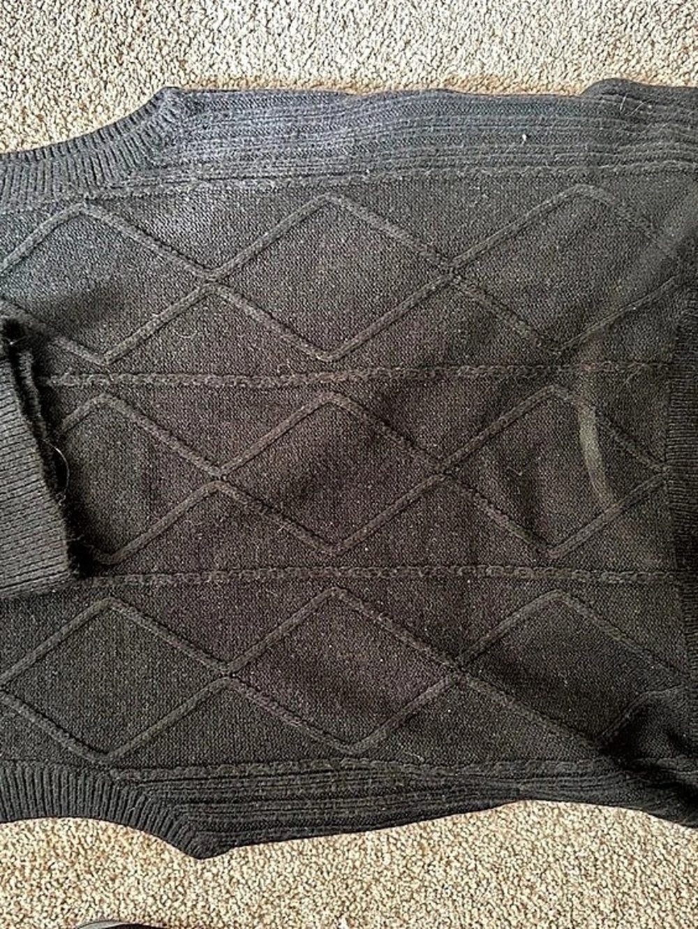 Ann Taylor Black Geometric Knit Sweater Size Medium